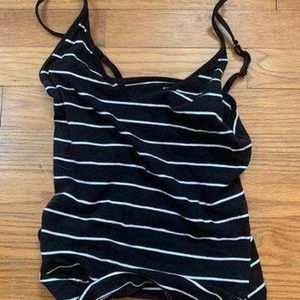 Black White Stripe Tank